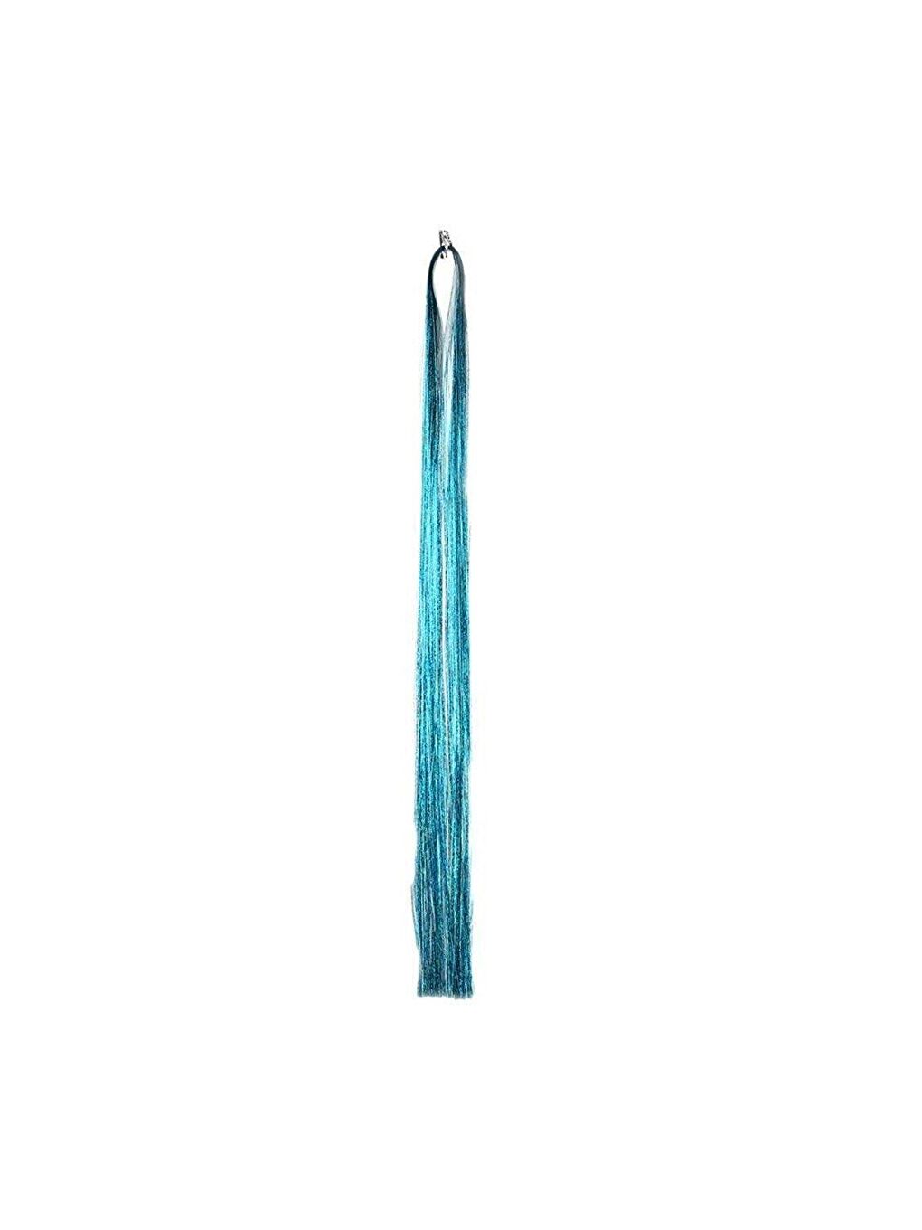 Mavi Çıtçıtlı Saç Simi Hair Tinsel Postiş-1