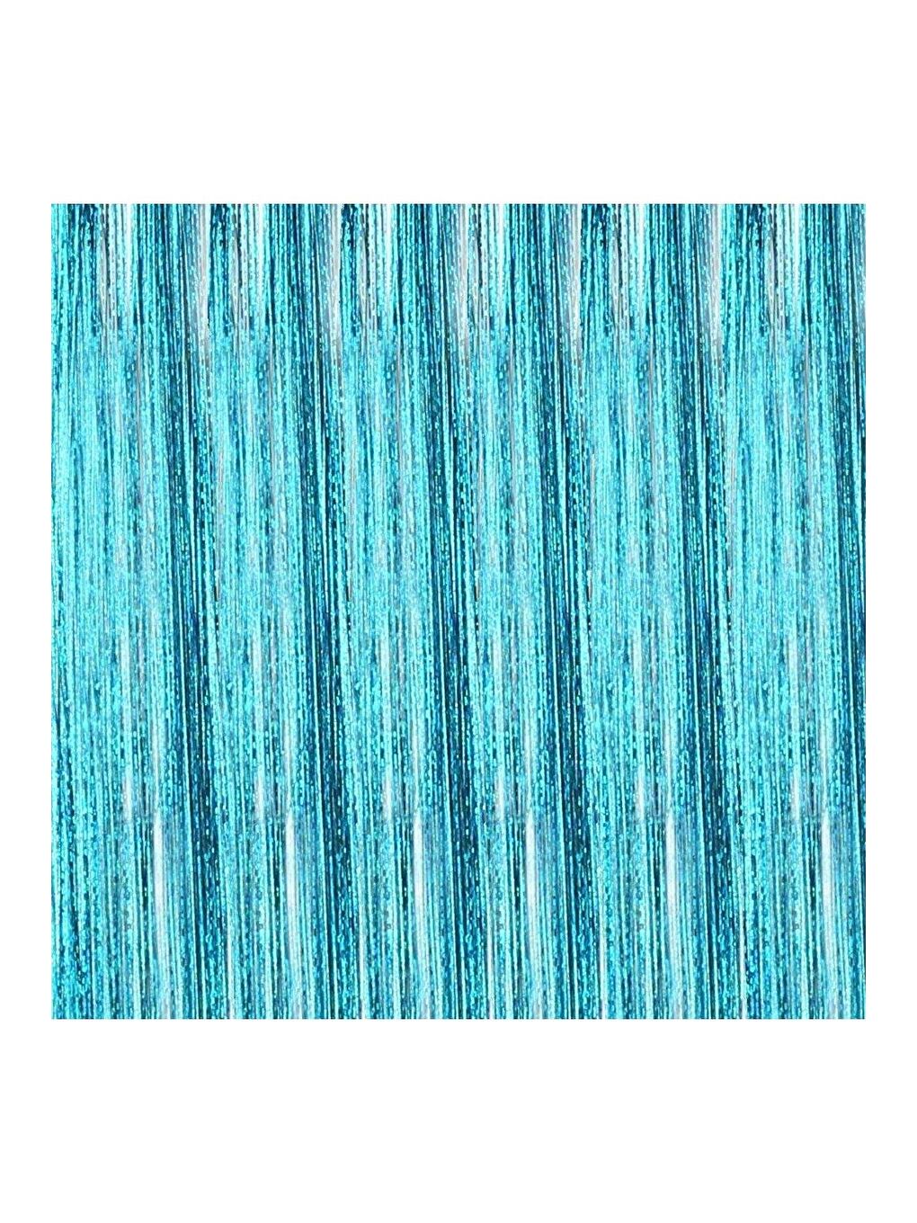 Mavi Çıtçıtlı Saç Simi Hair Tinsel Postiş-2