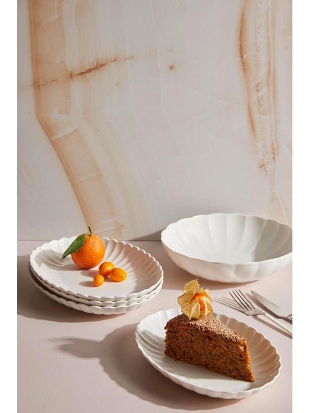 Ekru Bone Luz Form Yemek Takımı Krem Filesiz 52 Parça 12 Kişilik-1