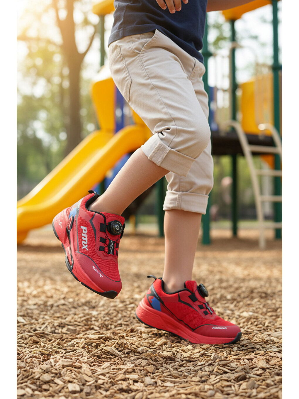 Kırmızı Misina Bağcıklı Fileli Hafif Kız Çocuk Spor Ayakkabı 2036 F-3