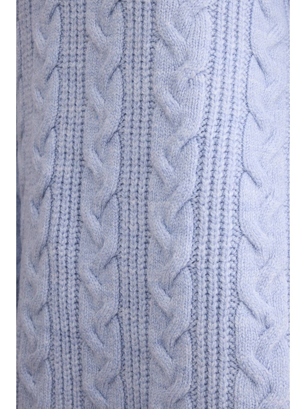 Örgülü Uzun Kazak Buz Mavi-4