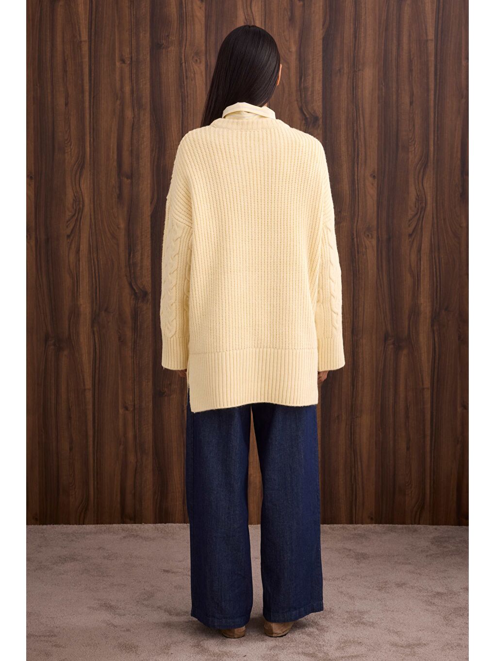 Sarı Örgülü Uzun Kazak Tereyağ-2