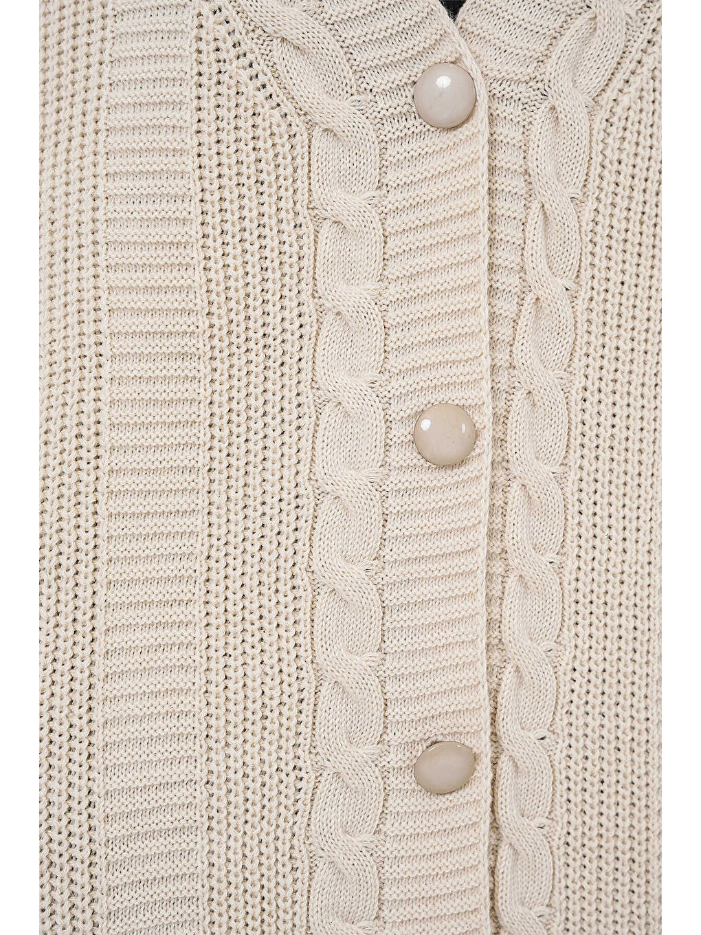 Bej Kadın Tesettür Triko Hırka 15768-3