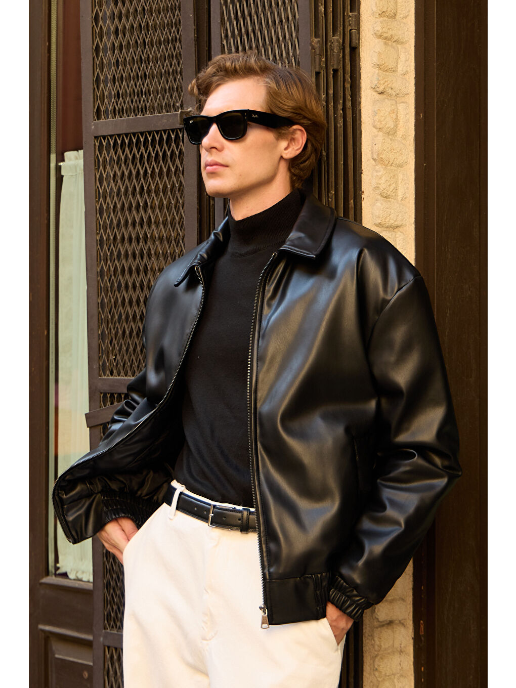 Erkek Limited Edition Deri Mont Ceket Siyah-2