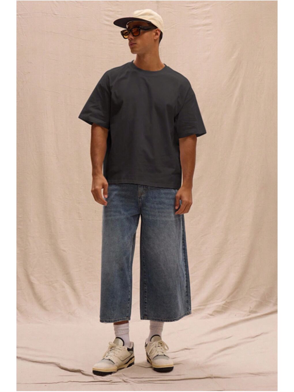 Siyah Erkek %100 Organik Pamuklu Kalın Dokulu Comfort Fit Bisiklet Yakalı T-shirt-1