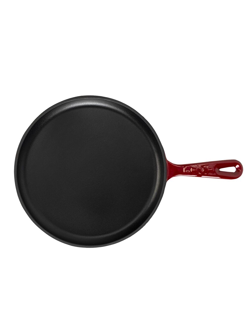 Bordo Yuvarlak Pizza Krep Pankek Tavası Döküm Demir Yekpare Saplı Çap(Ø)26cm.-2