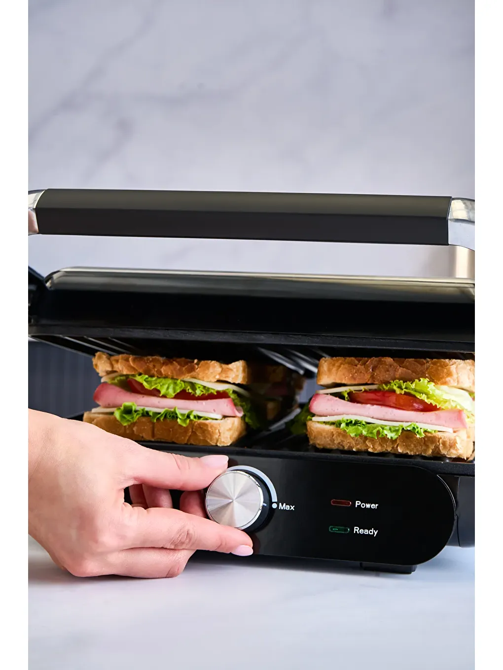 Grilliant 1366H Inox Gövdeli Çıkarılabilir Döküm Plakalı Tost ve Izgara Makinesi-2