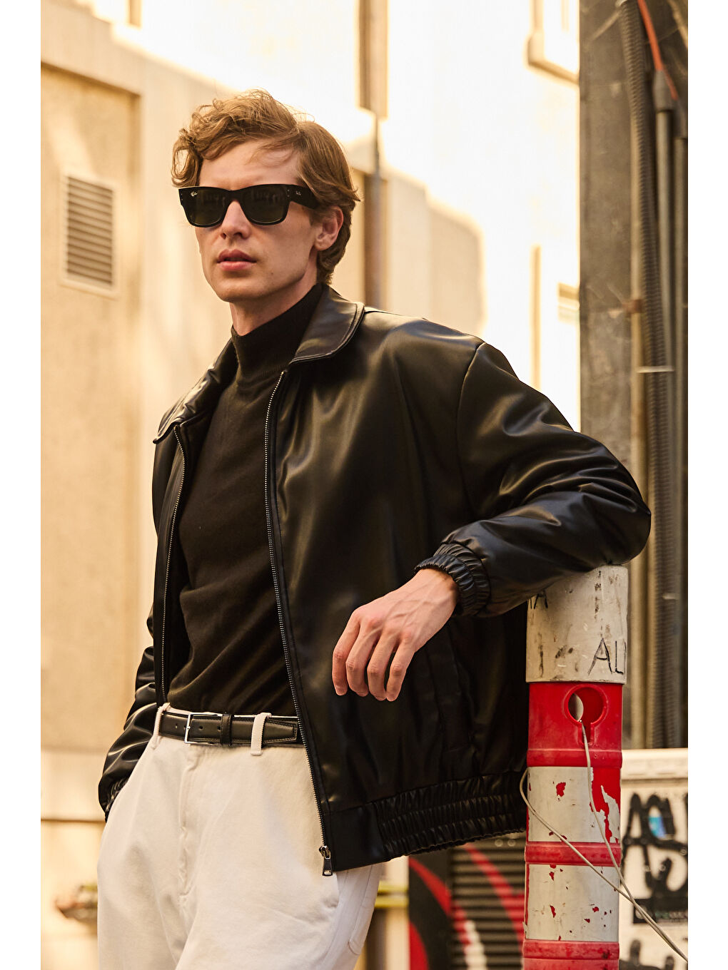 Erkek Limited Edition Deri Mont Ceket Siyah-5