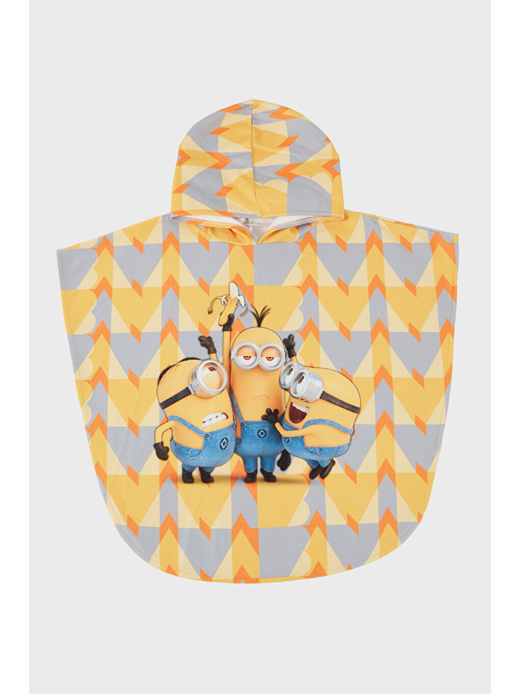 Sarı Hope Desenli Pamuklu Kapüşonlu Uv Korumalı Havlu Panço SP2532140000