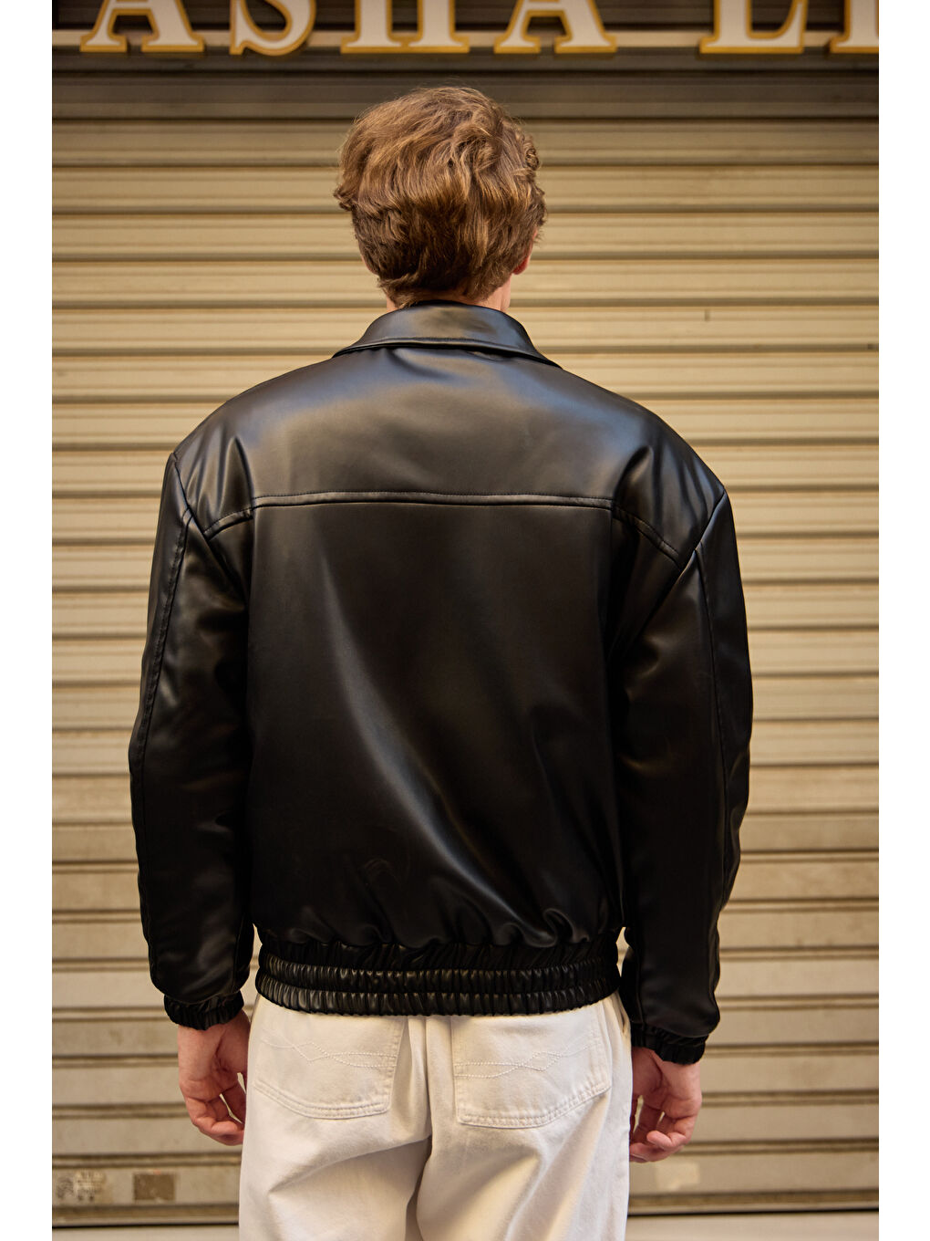 Erkek Limited Edition Deri Mont Ceket Siyah-7