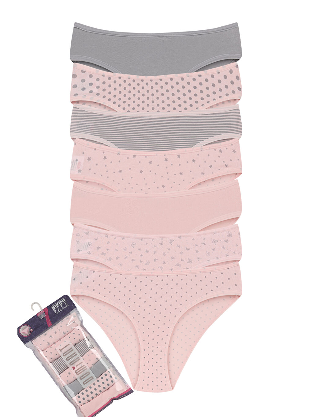 Karışık Kadın Soft Renk Pamuklu Külot 7'li Paket-1