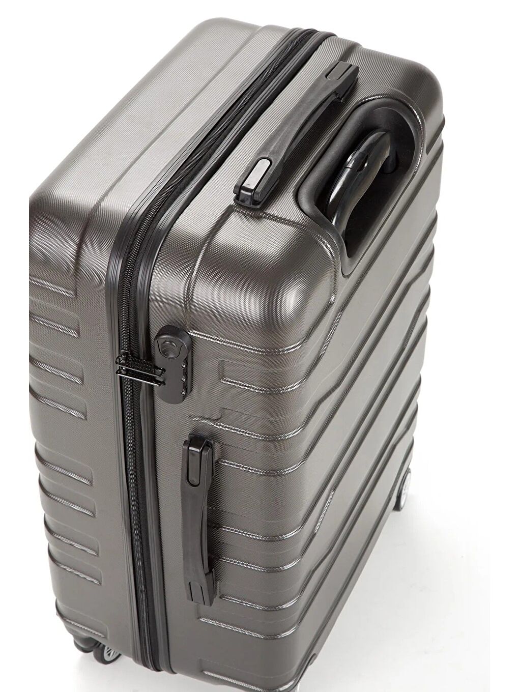 Antrasit ABS Unisex Kabin, Orta ve Büyük Boy 3'lü Valiz Seti-1