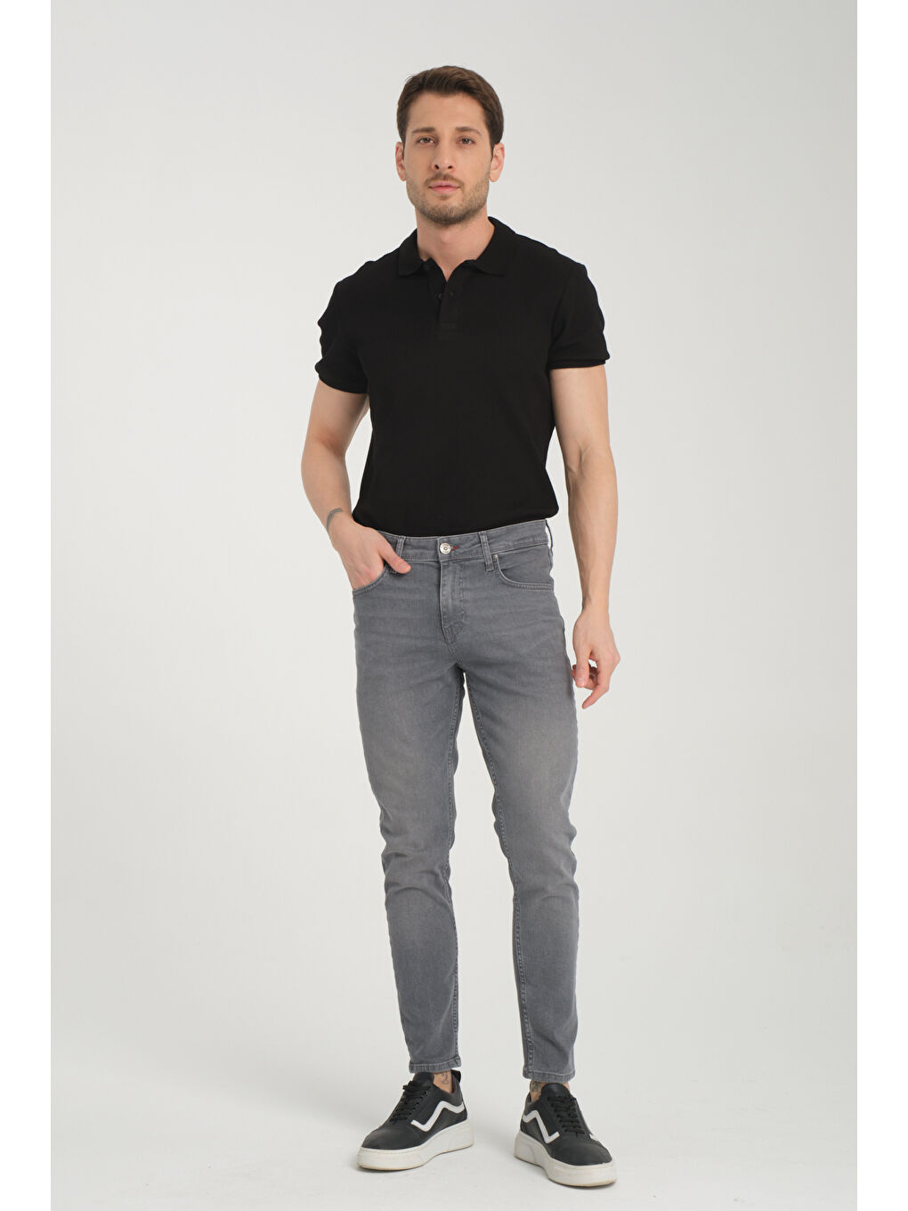 Gri DANNY 170 Skınny Fit Denim Jean Pantolon 1546-1