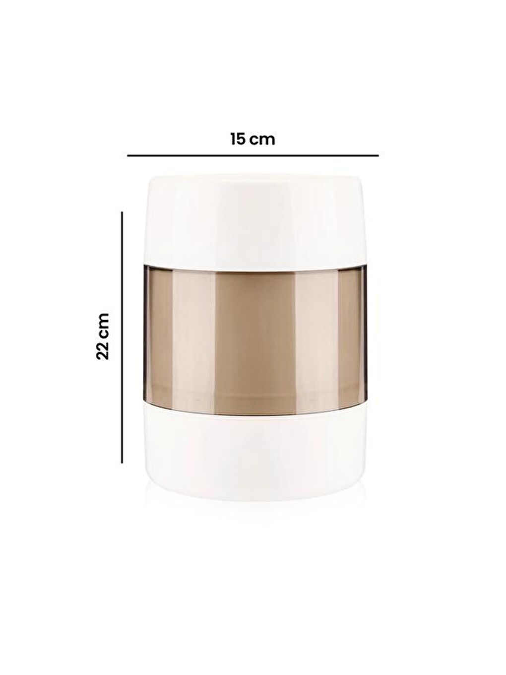 Dual Swing Çöp Kovası - Beyaz - 3 lt-4