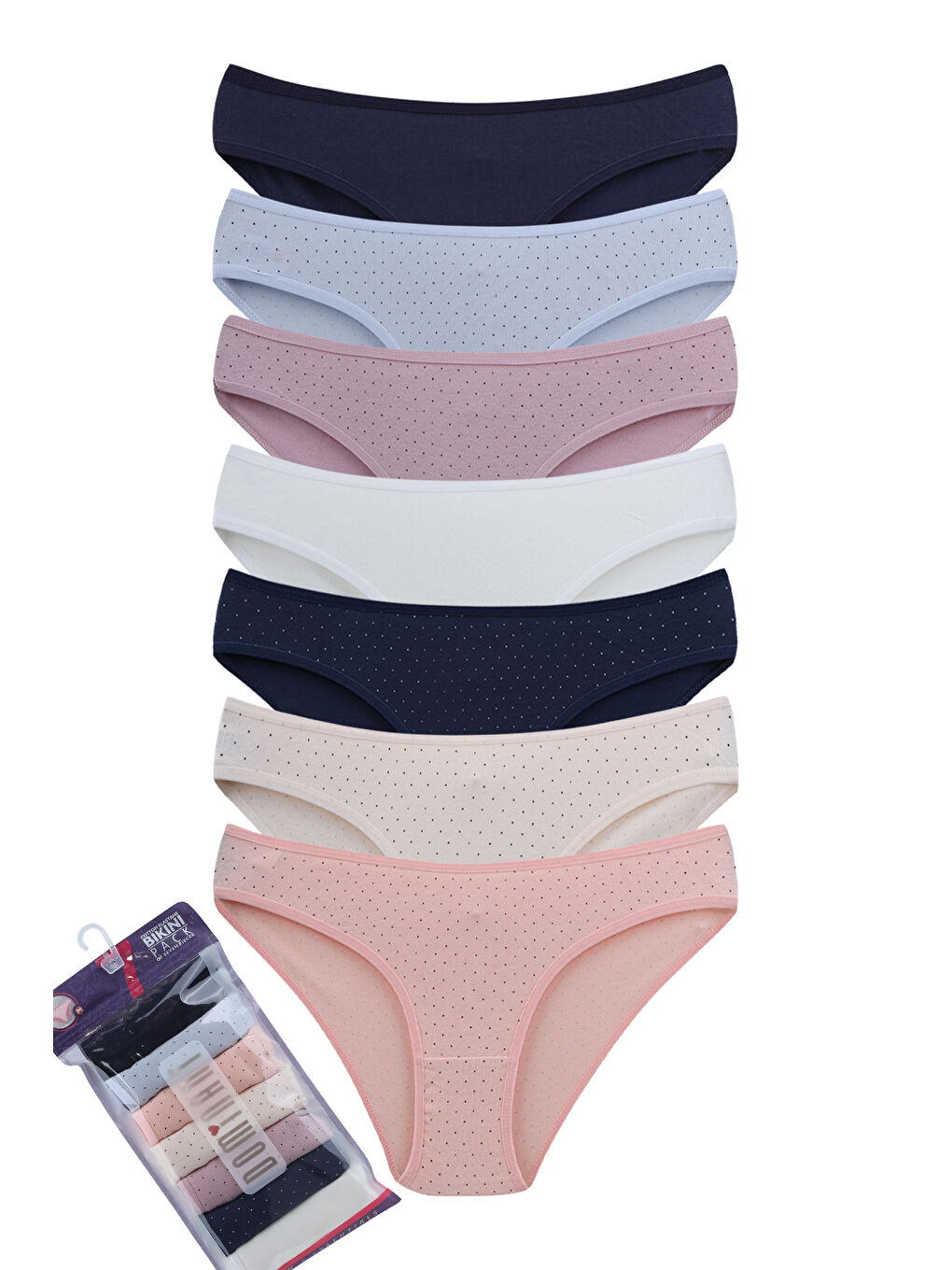 Karışık Kadın Soft Renk Pamuklu Külot 7'li Paket