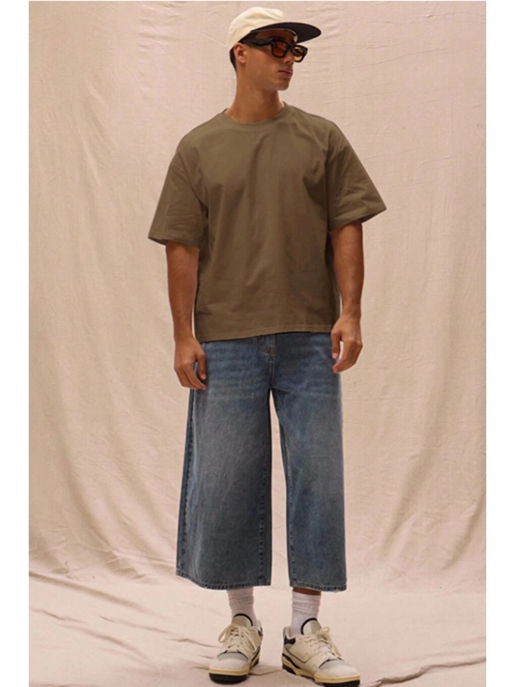 Kahverengi Erkek %100 Organik Pamuklu Kalın Dokulu Comfort Fit Bisiklet Yakalı T-shirt-1