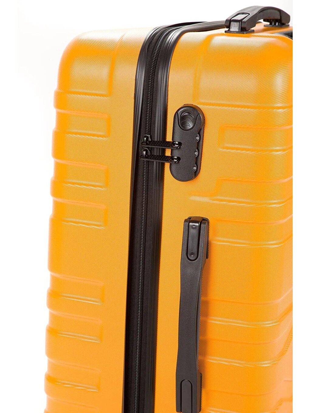 Sarı ABS Unisex Kabin, Orta ve Büyük Boy 3'lü Valiz Seti-1