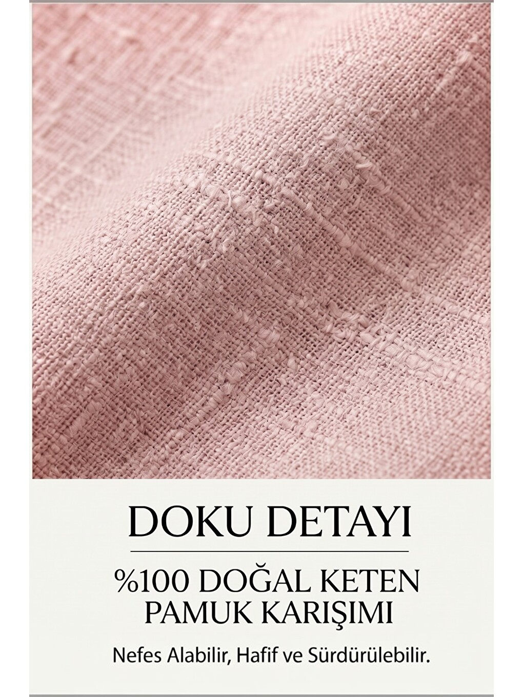 Pembe Santorini %100 PamukKeten Hamile ve Lohusa Pantolonu - Dökümlü Wide Leg-3