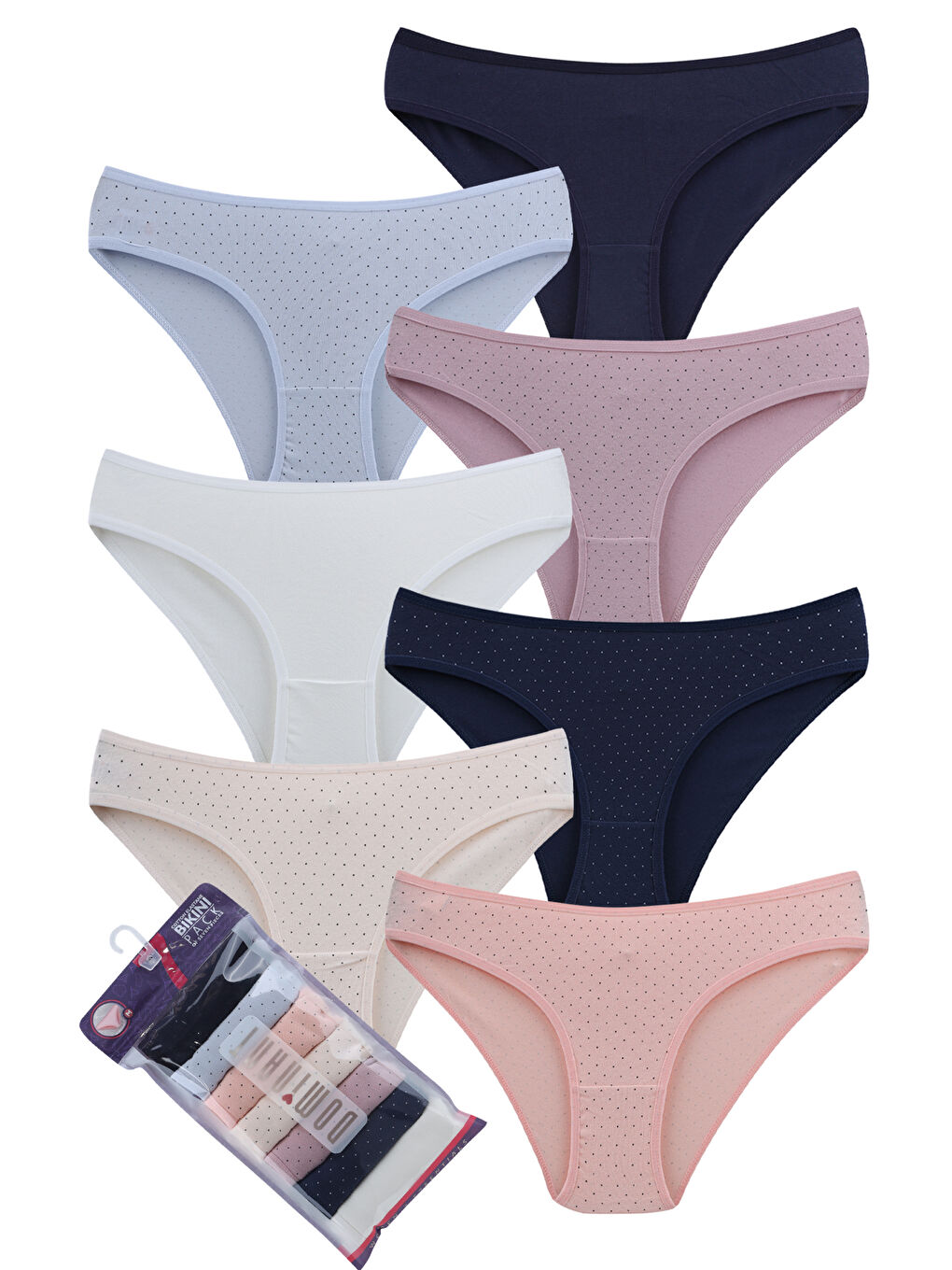 Karışık Kadın Soft Renk Pamuklu Külot 7'li Paket-1