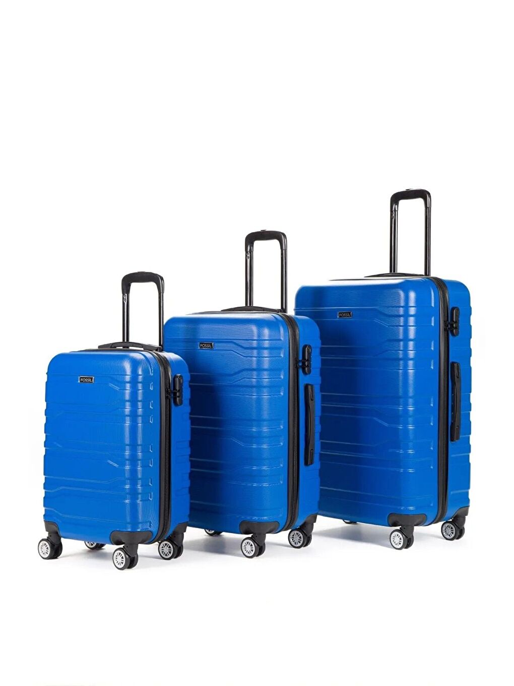 Mavi ABS Unisex Kabin, Orta ve Büyük Boy 3'lü Valiz Seti-3