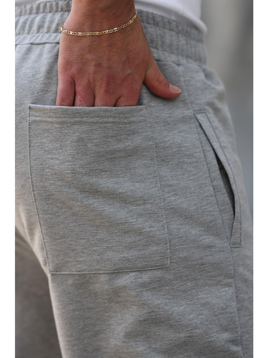 Gri Rahat Kesim Erkek Eşofman Altı E6575-2