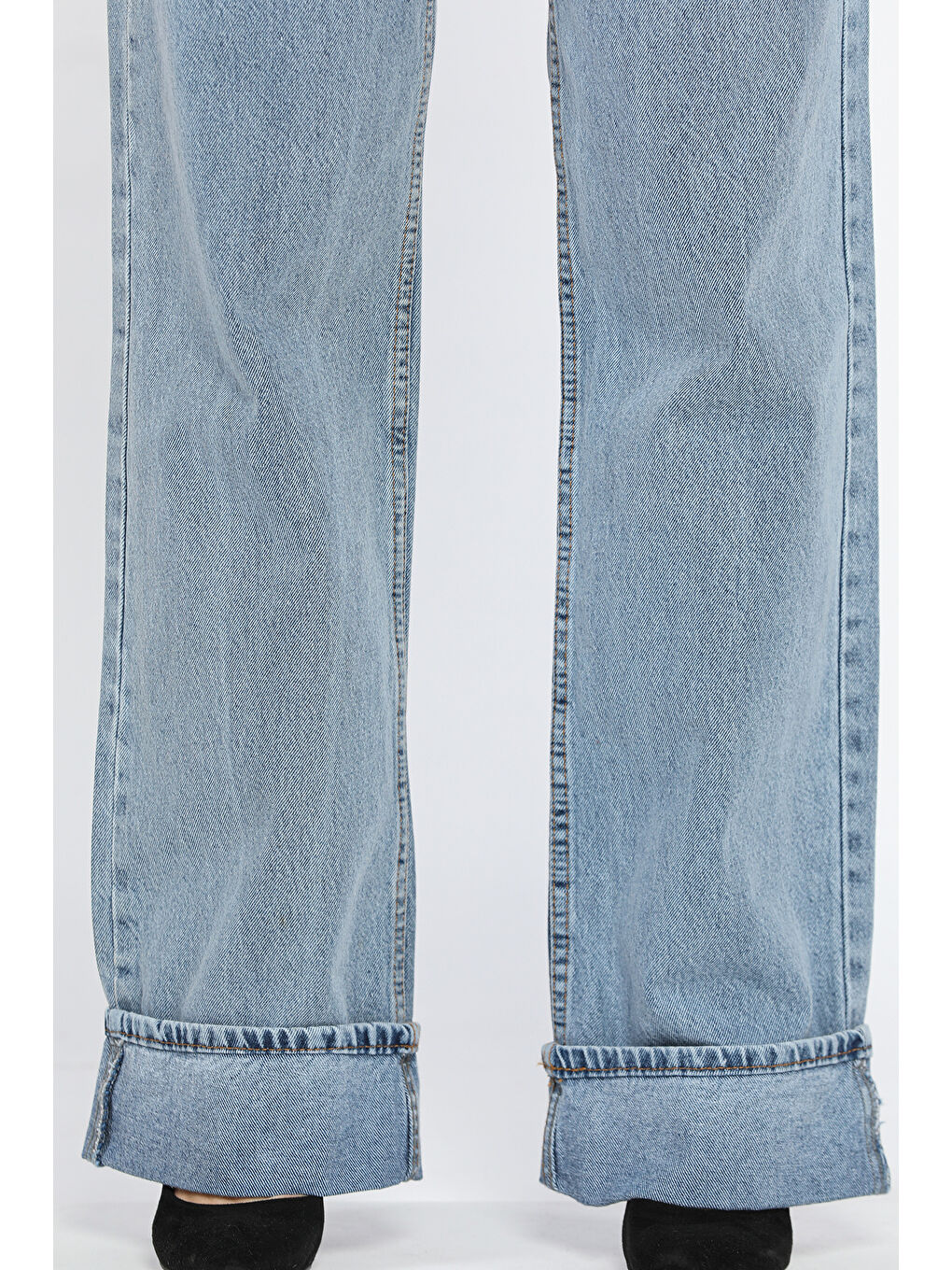 Mavi Duble Paça Kadın Mom Jean Pantolon-3