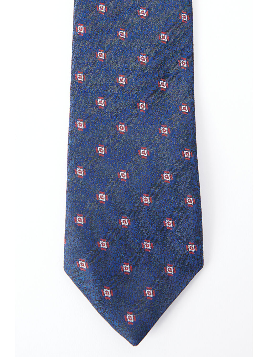 Erkek Lacivert-Kırmızı Desenli Kravat-1