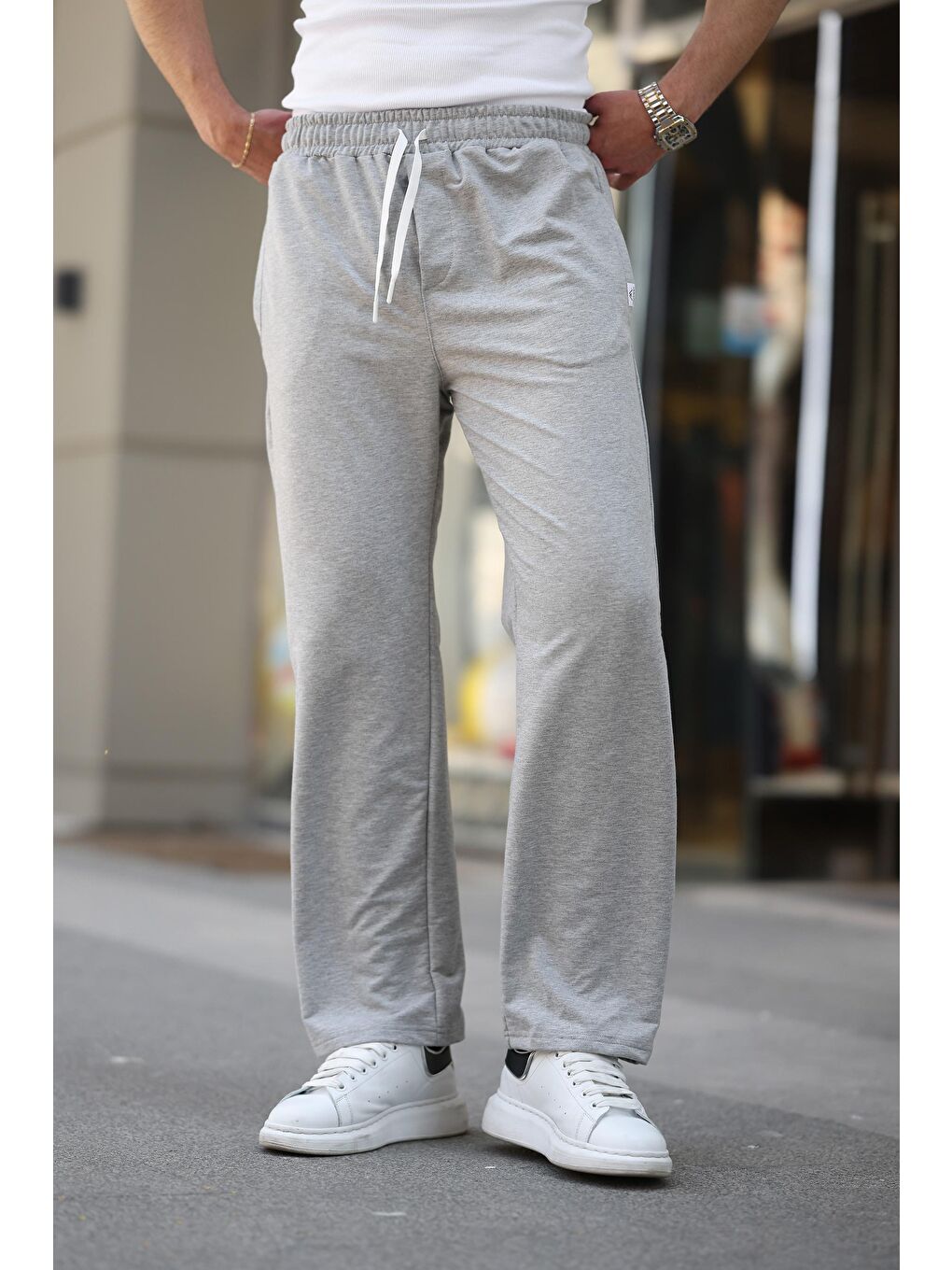 Gri Rahat Kesim Erkek Eşofman Altı E6575-3