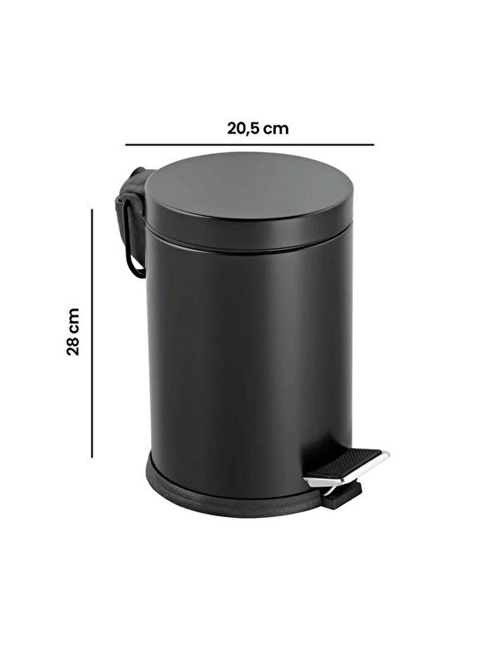 Bath Pedallı Çöp Kovası - Siyah - 5 lt-2