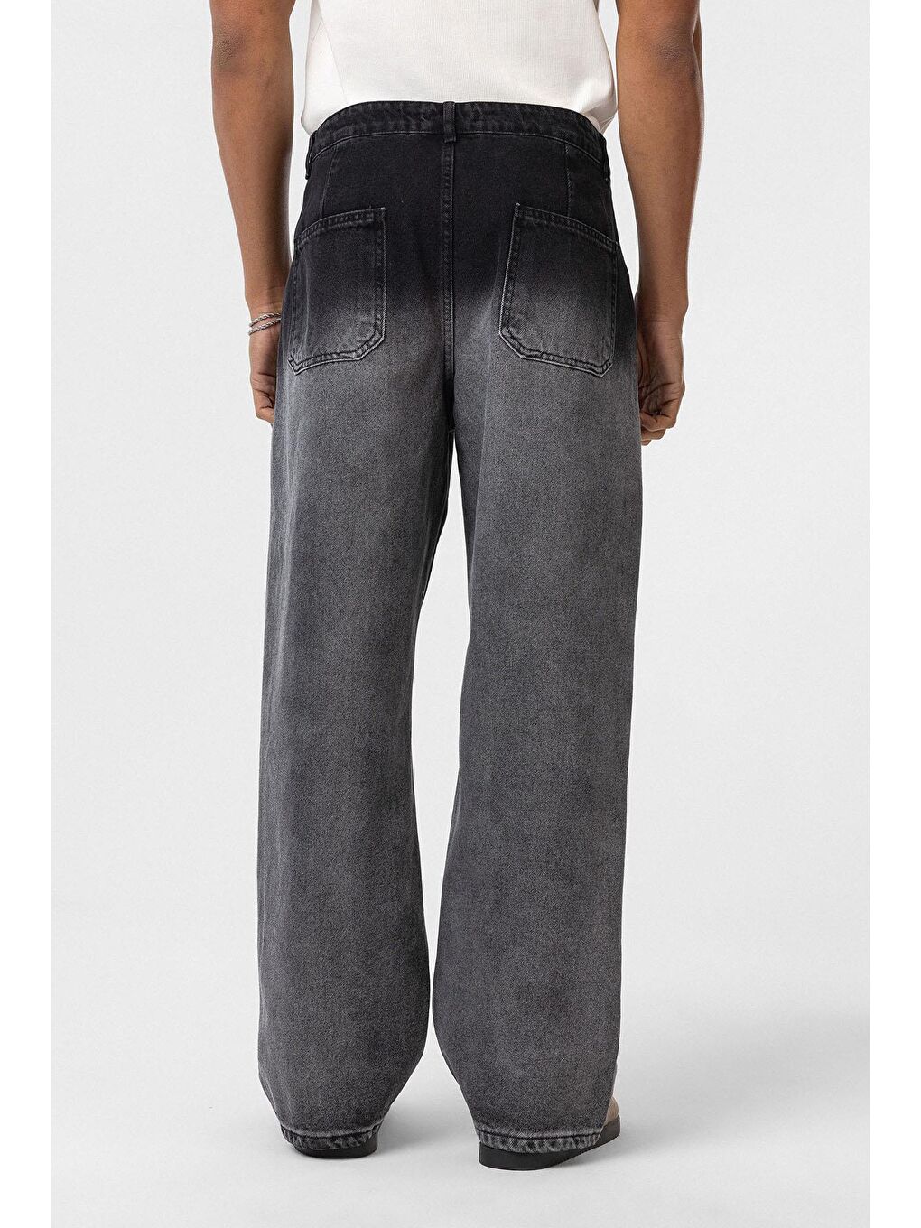 Cep Detaylı Baggy Fit Jean Antrasit-4