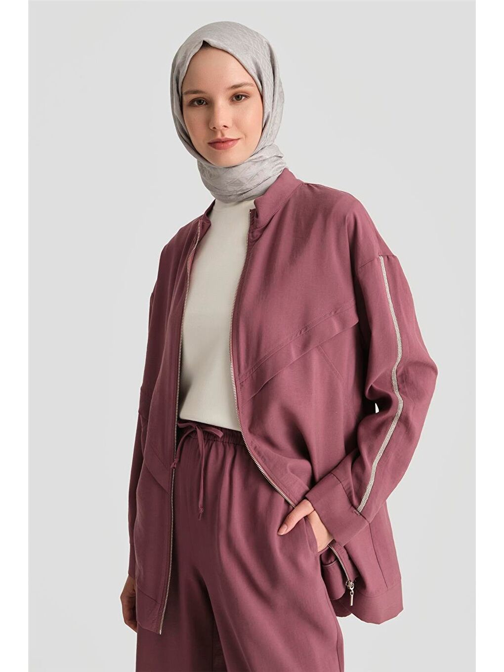 Pembe Cupra Hırka 25Yd4225-1 Gül Kurusu