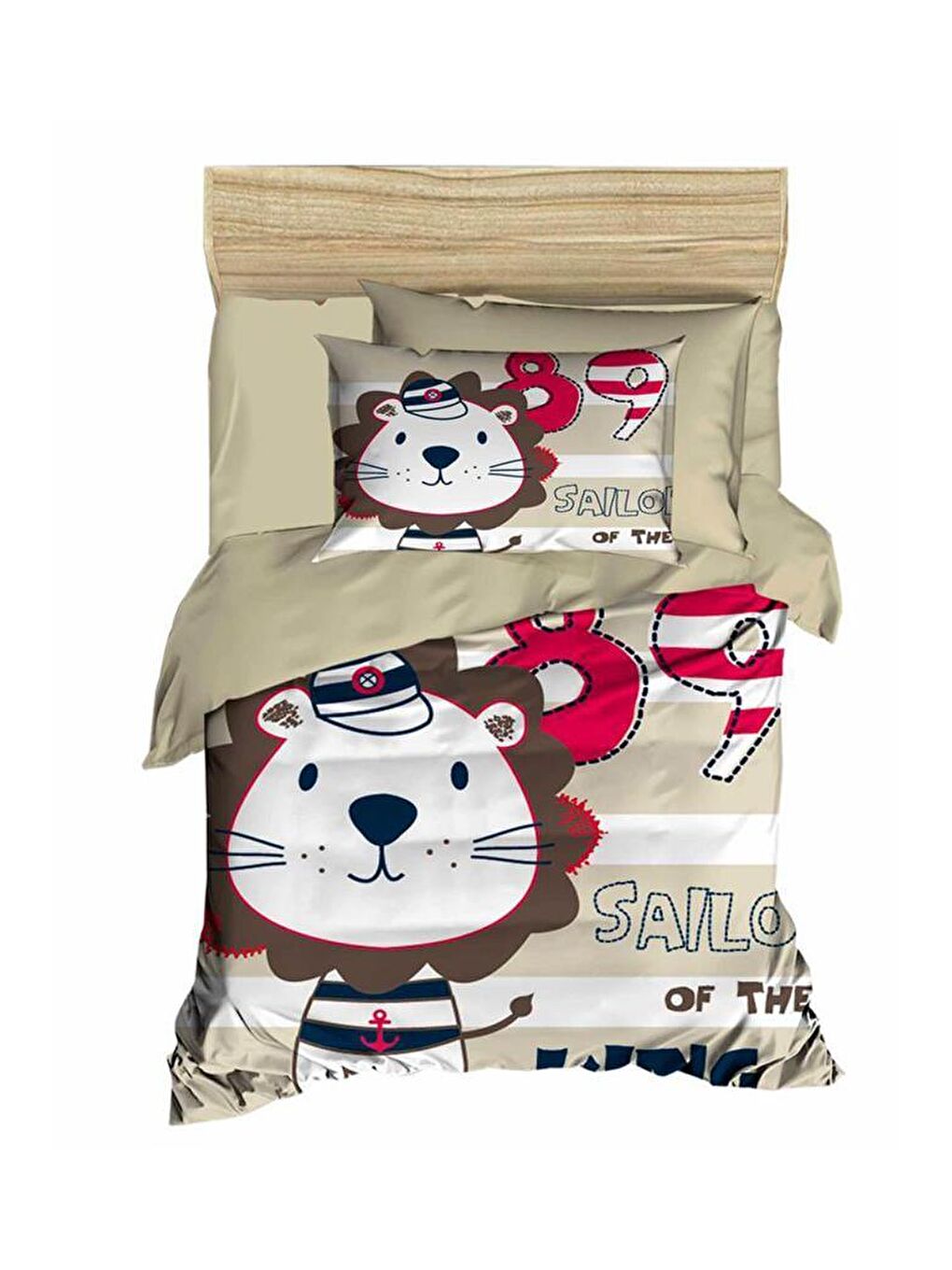 Kahverengi Dijital Baskılı 3d Bebek Nevresim Takımı Sailor Kahve-1