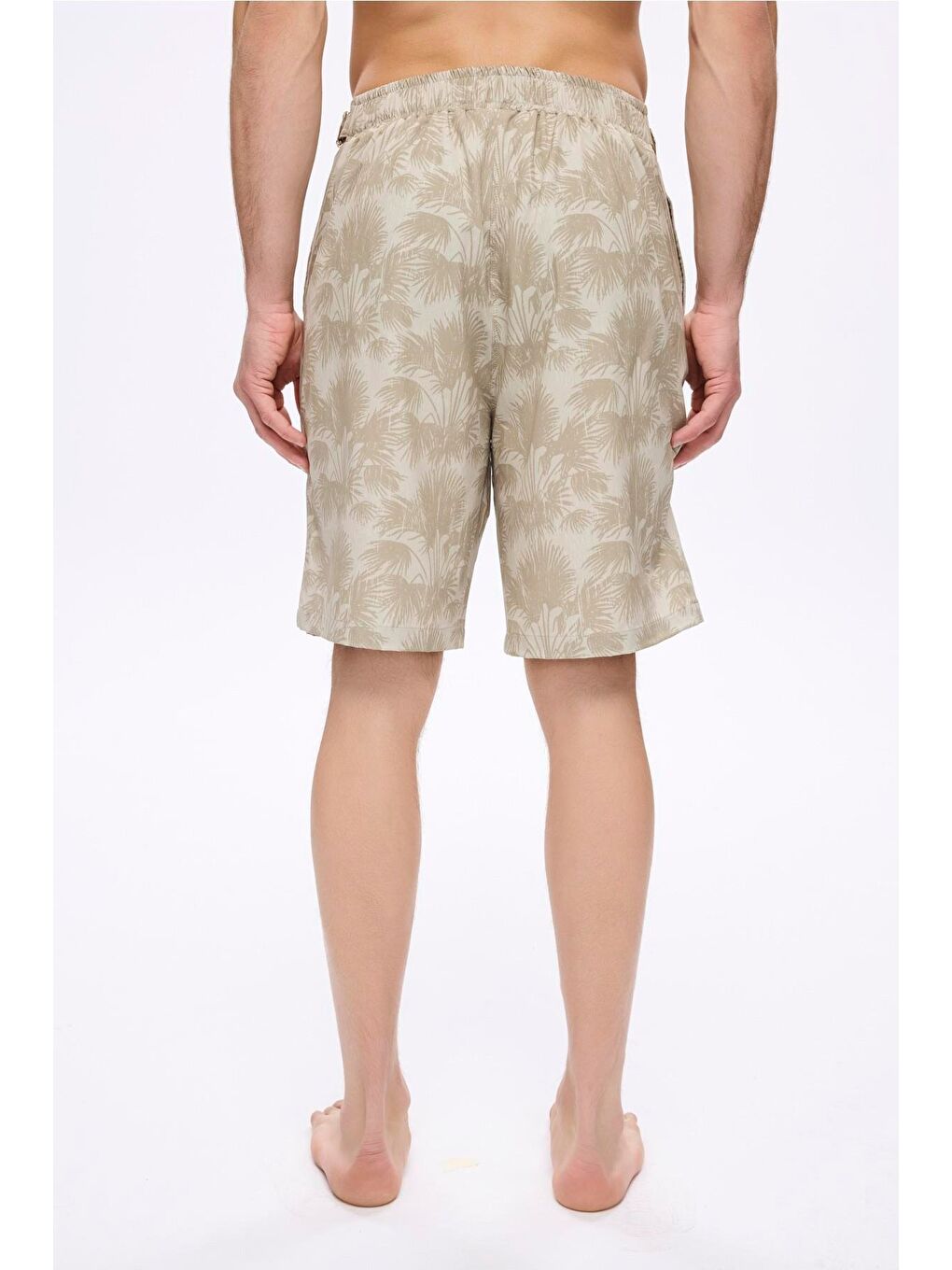 Bej Kemer Toka Detaylı Vizon Erkek Kısa Havuz Ve Deniz Şortu 5054-2