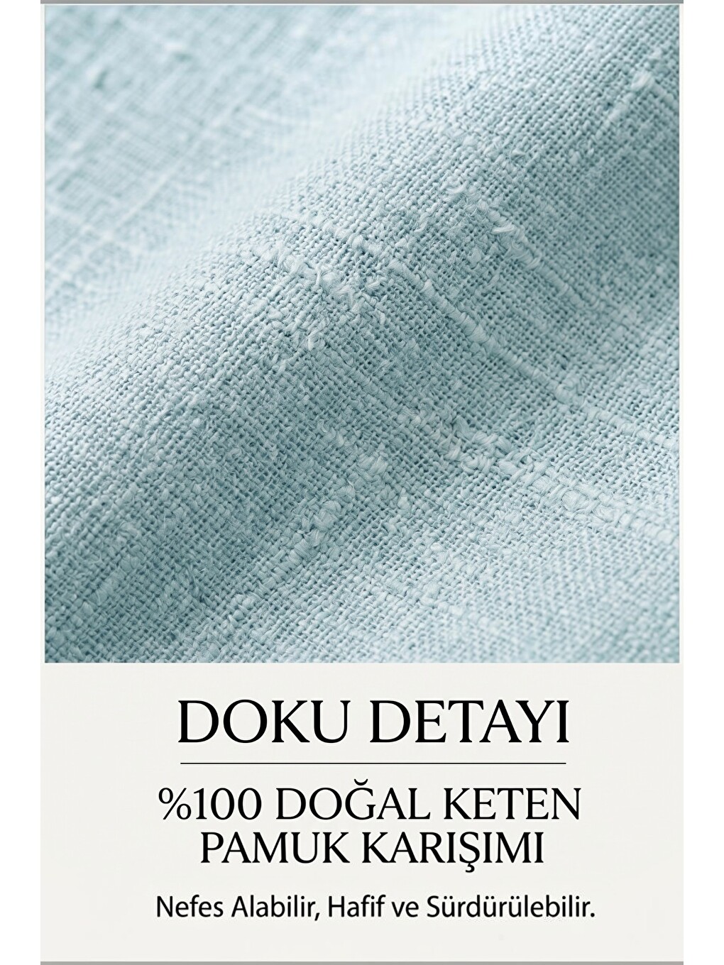 Mavi Santorini %100 PamukKeten Hamile ve Lohusa Pantolonu - Dökümlü Wide Leg-3