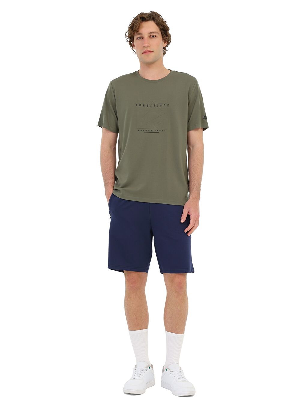 Haki Erkek Kısa Kol T-Shirt-2