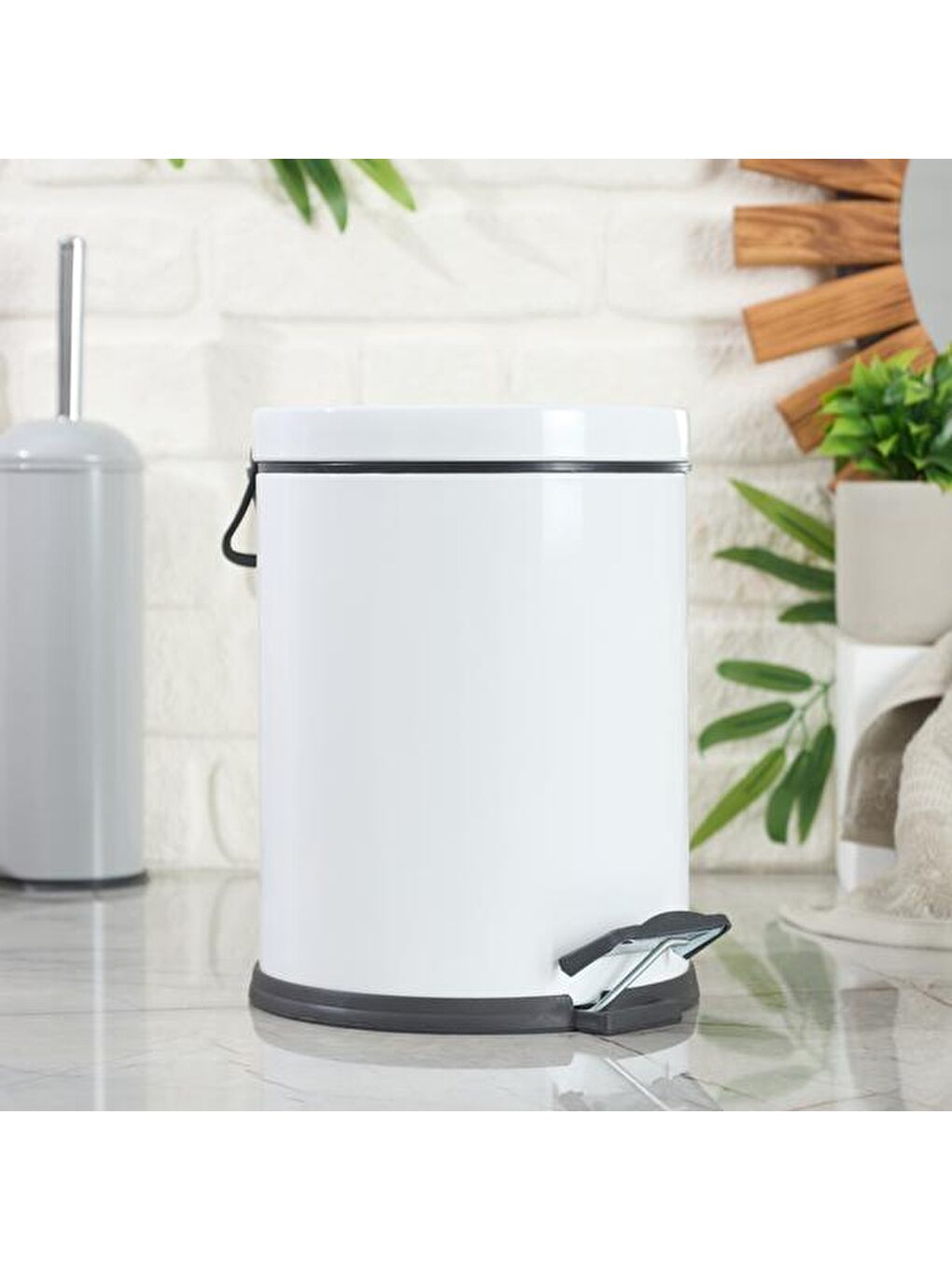 Bath Pedallı Çöp Kovası - Beyaz - 5 lt