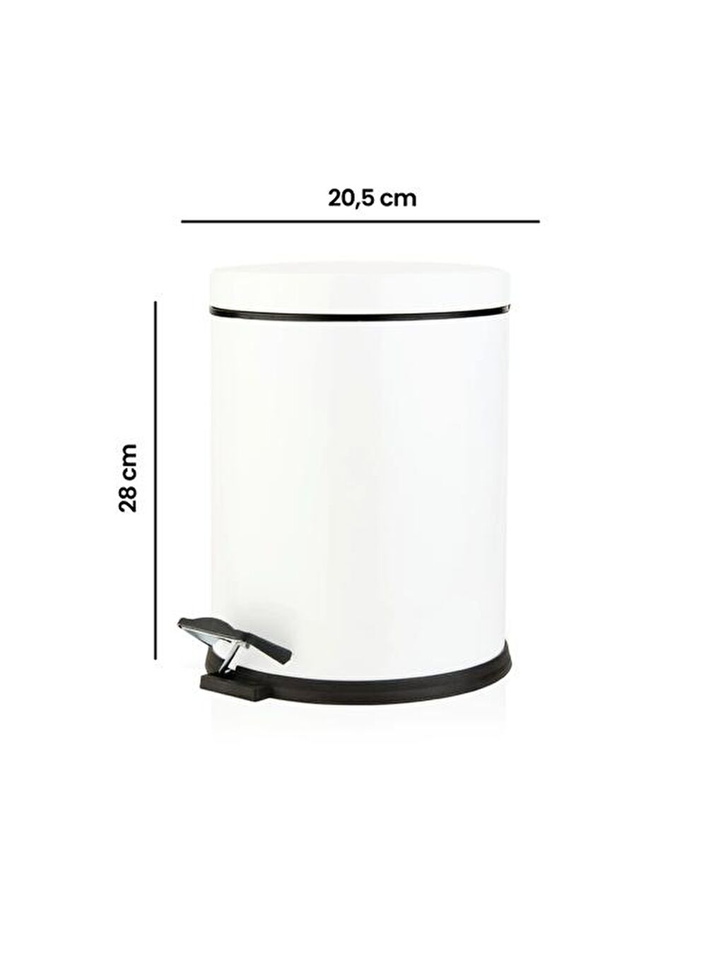 Bath Pedallı Çöp Kovası - Beyaz - 5 lt-4