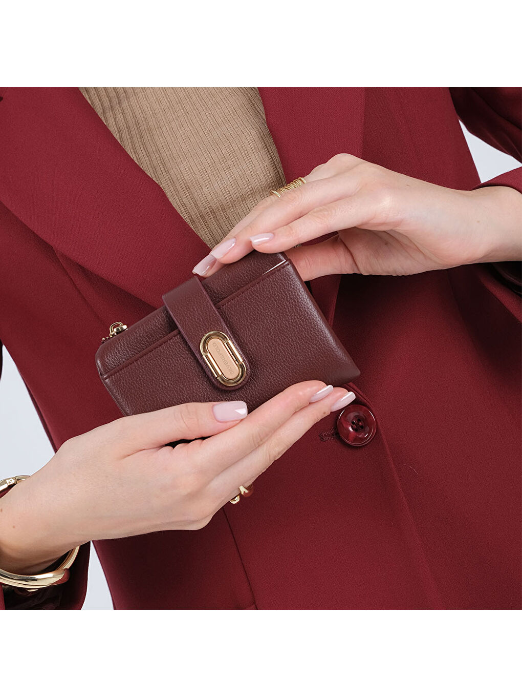 Kadın SP1199-M205 SILVER POLO Cüzdan & Kartlık Bordo-1