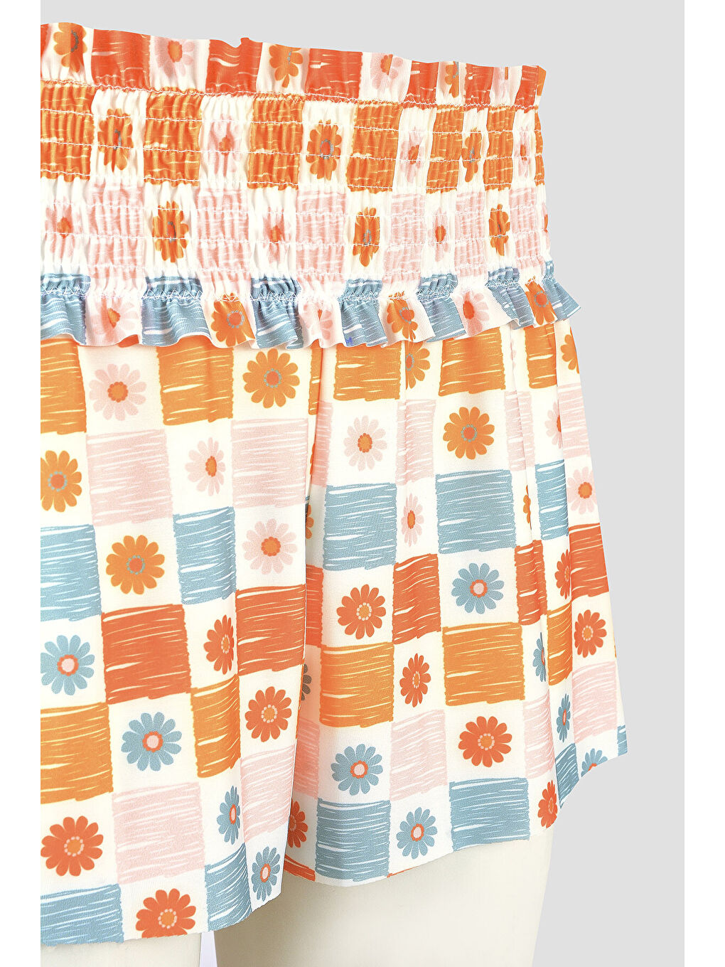 Turuncu Daisy Forest Şort Etek-2