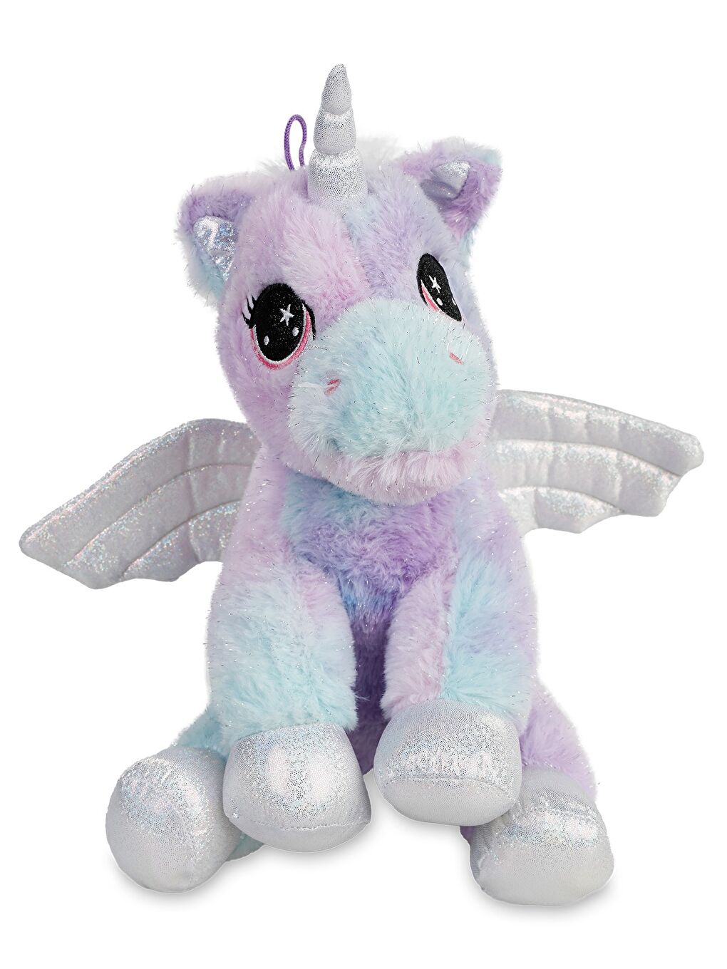 Parlak Kumaş Kanatlı At Pelüş Oyuncaklar 35 Cm - Lila Standart-1