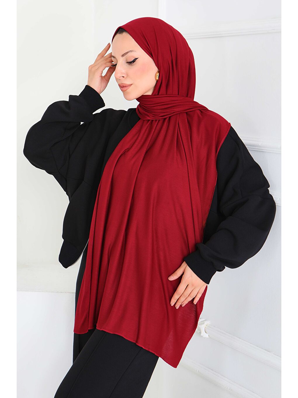 Penye Şal Bordo - 27854-BORDO-2