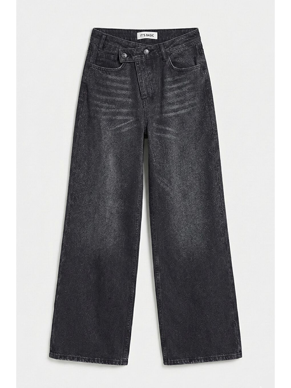 Gri Kadın Füme 2s6-1 Mega Baggy Fit Kemer Detaylı Orta Bel Denim Jean-3