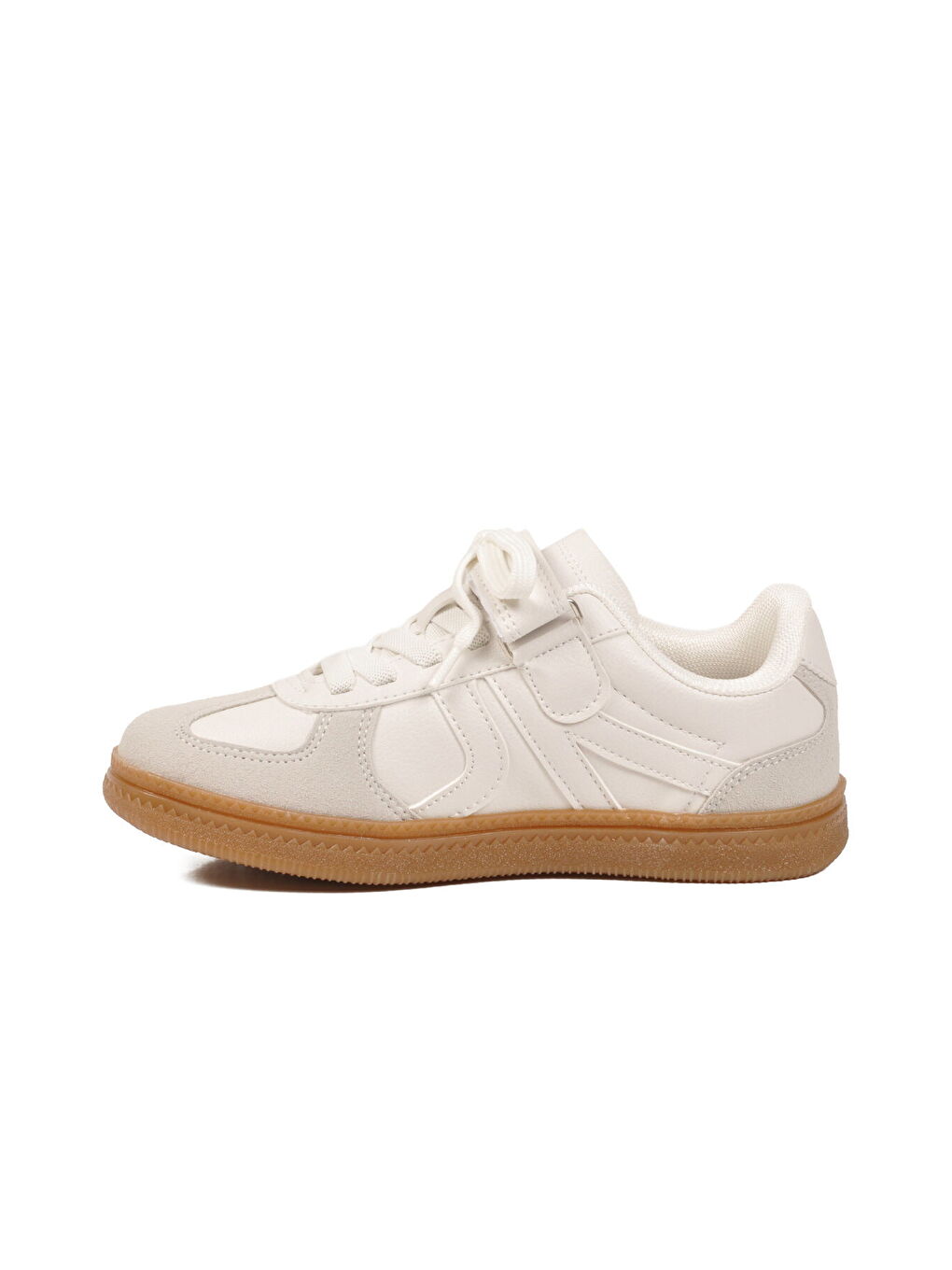 Beyaz Cırtlı Bağcıklı Unisex Çocuk Spor Ayakkabı Berry F-3