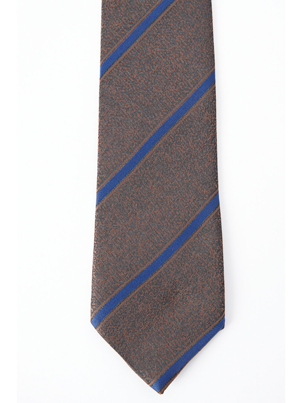 Erkek Kahverengi-Lacivert Desenli Kravat-1