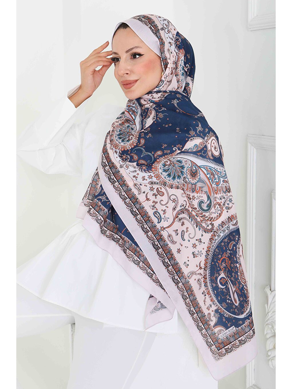 Ekru Ethnic Grace Serisi Pamuk Şal Krem - 27855-KREM