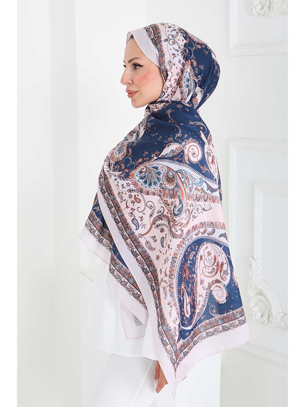 Ekru Ethnic Grace Serisi Pamuk Şal Krem - 27855-KREM-2