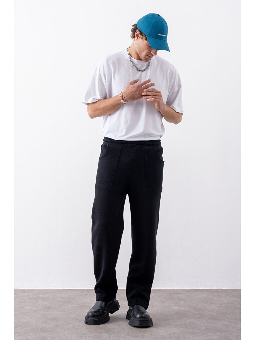 Erkek Baggy Chill Siyah Eşofman Altı-2