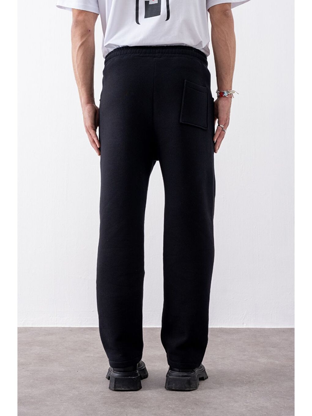 Erkek Baggy Chill Siyah Eşofman Altı-4