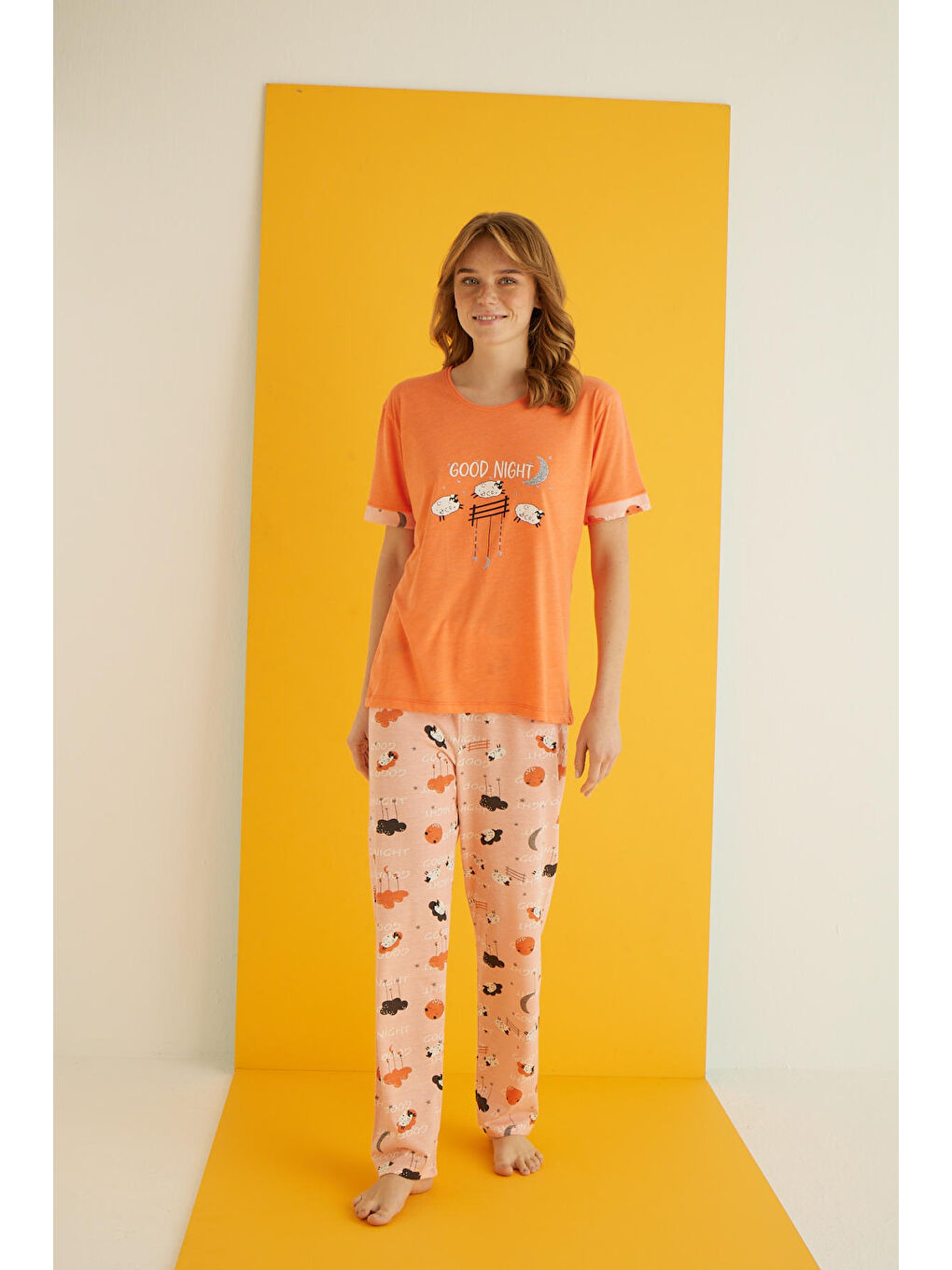 Bej Viskon Pijama Takımı 7042-9-1