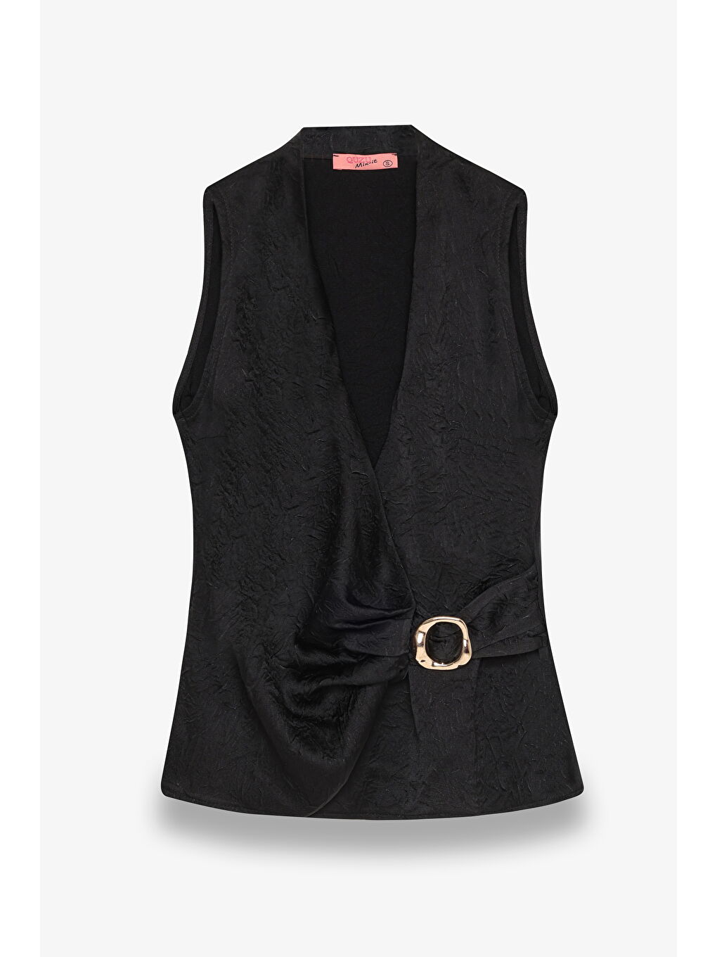 Toka Aksesuarlı Anvelop Bluz Siyah-4